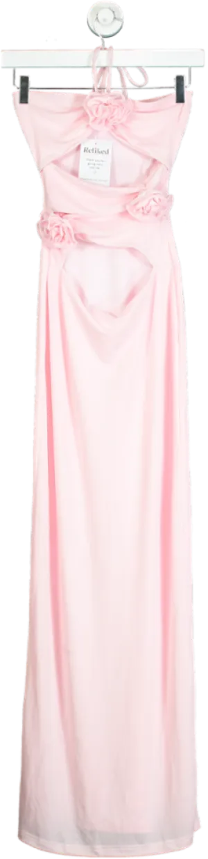 White Fox Pink Maxi Dress UK XS