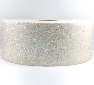 White Iridescent Chunky 3" Glitter Ribbon