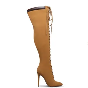 Women Pointed Toe Cross-Tied Fashion Knight Boots High Heels