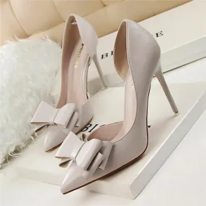 Women pumps sweet bowknot side women heels