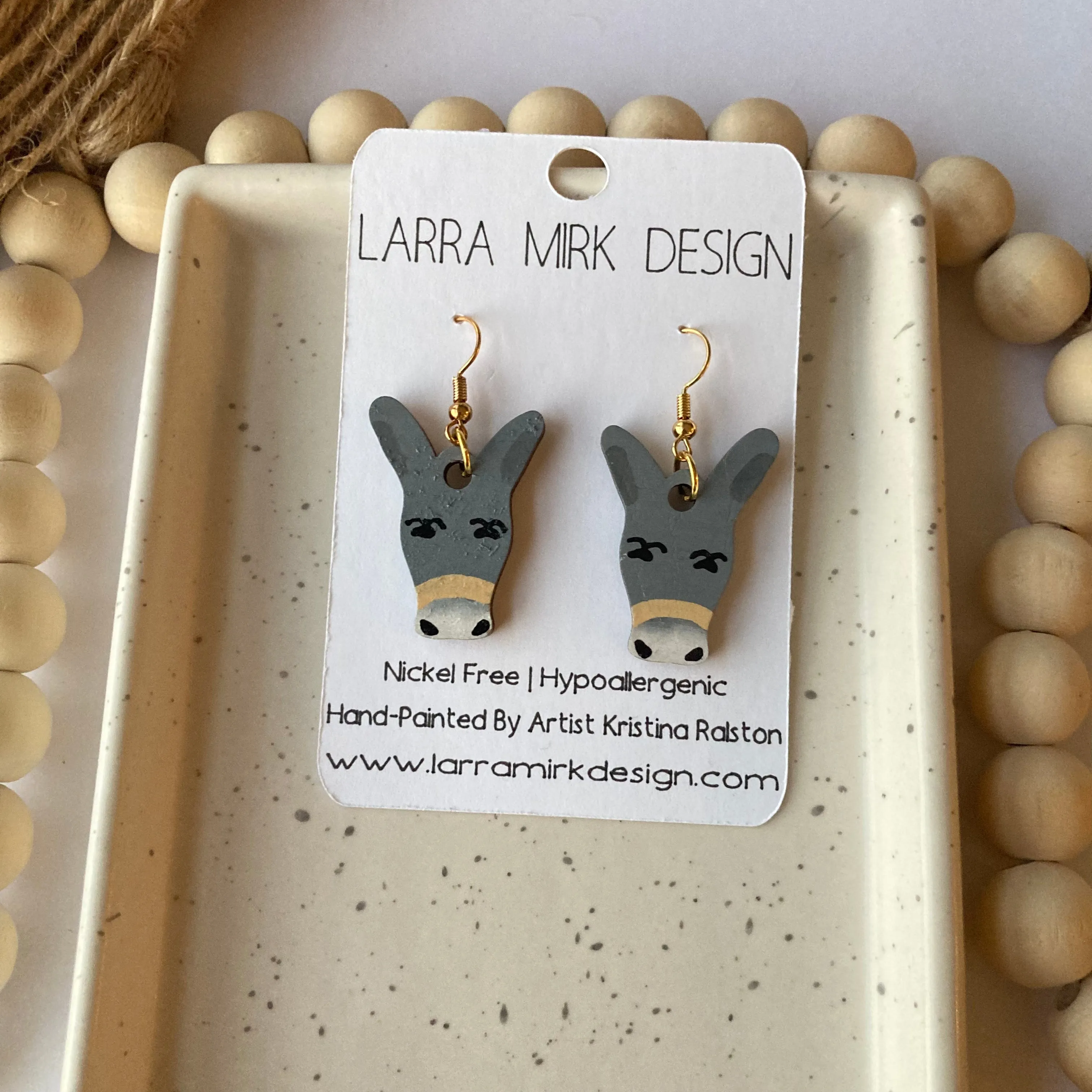 WOODEN MULE EARRINGS | Gray