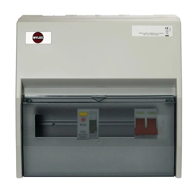 Wylex NHRS6SL 6 Way Insulated Split Load   100A Main Switch, 80A 30mA Type AC RCD