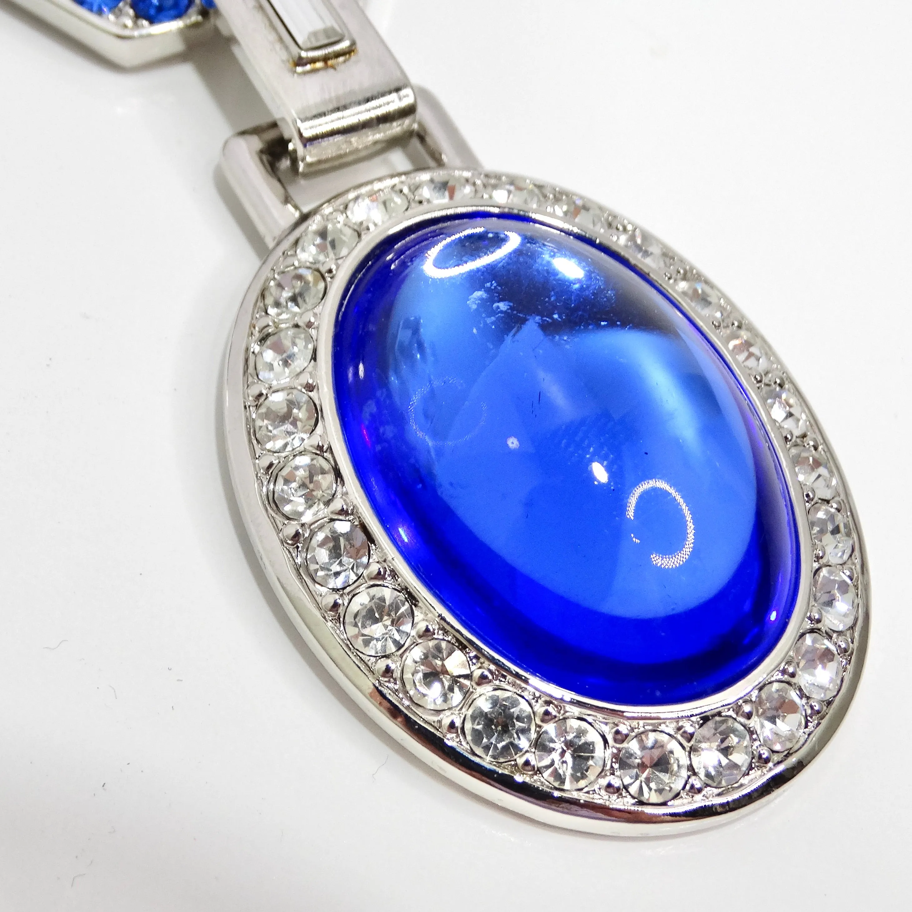 Yves Saint Laurent 1990s Faux Sapphire Pearl Necklace