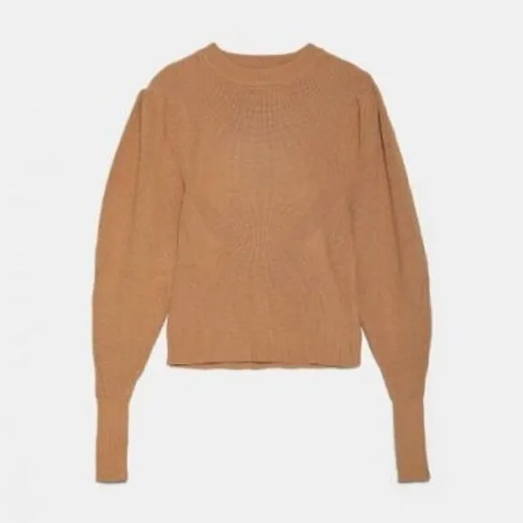 ZARA Knit Sweater with Puff Sleeves