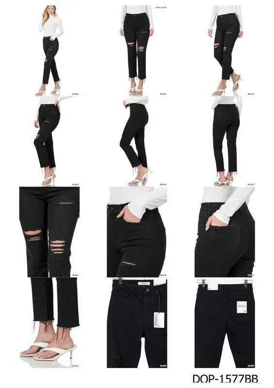ZENANA Distressed Cropped Denim