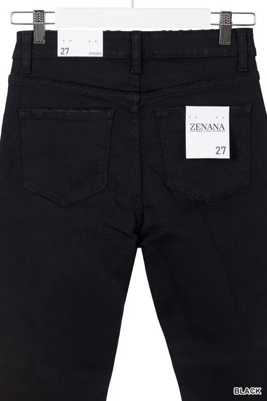 ZENANA Distressed Cropped Denim
